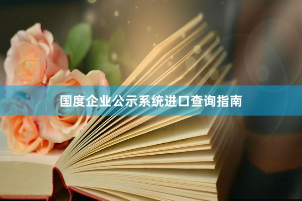国度企业公示系统进口查询指南